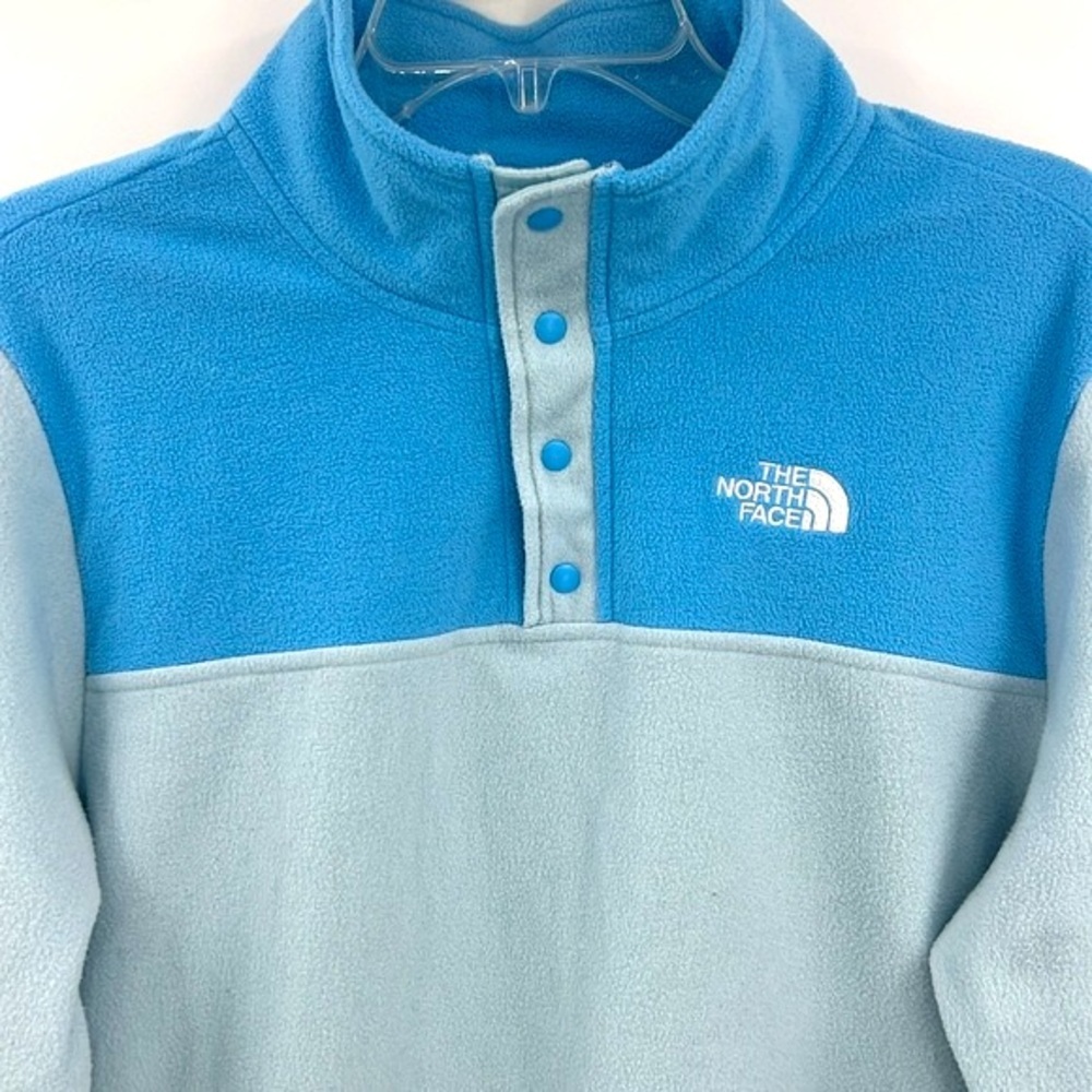 The North Face Fleece 1/4 Snap Blue Pullover Top Youth/Junior SZ 16 - Picture 3 of 9
